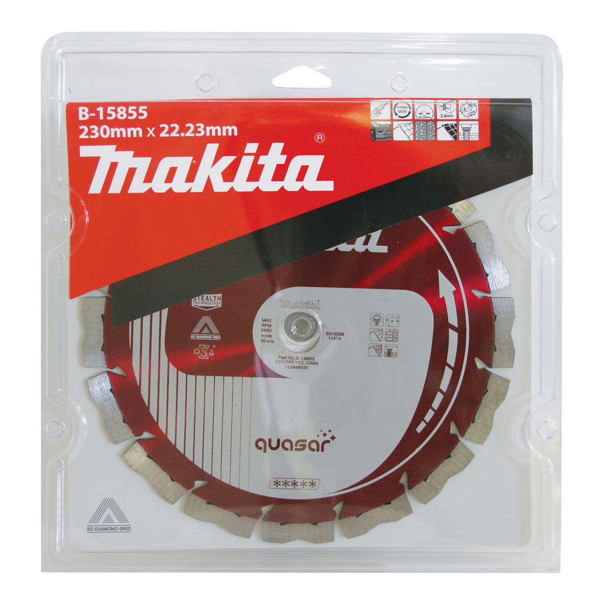 B-15855 - 230mm x 22.23mm Quasar 3DDG Stealth Segmented diamond blade