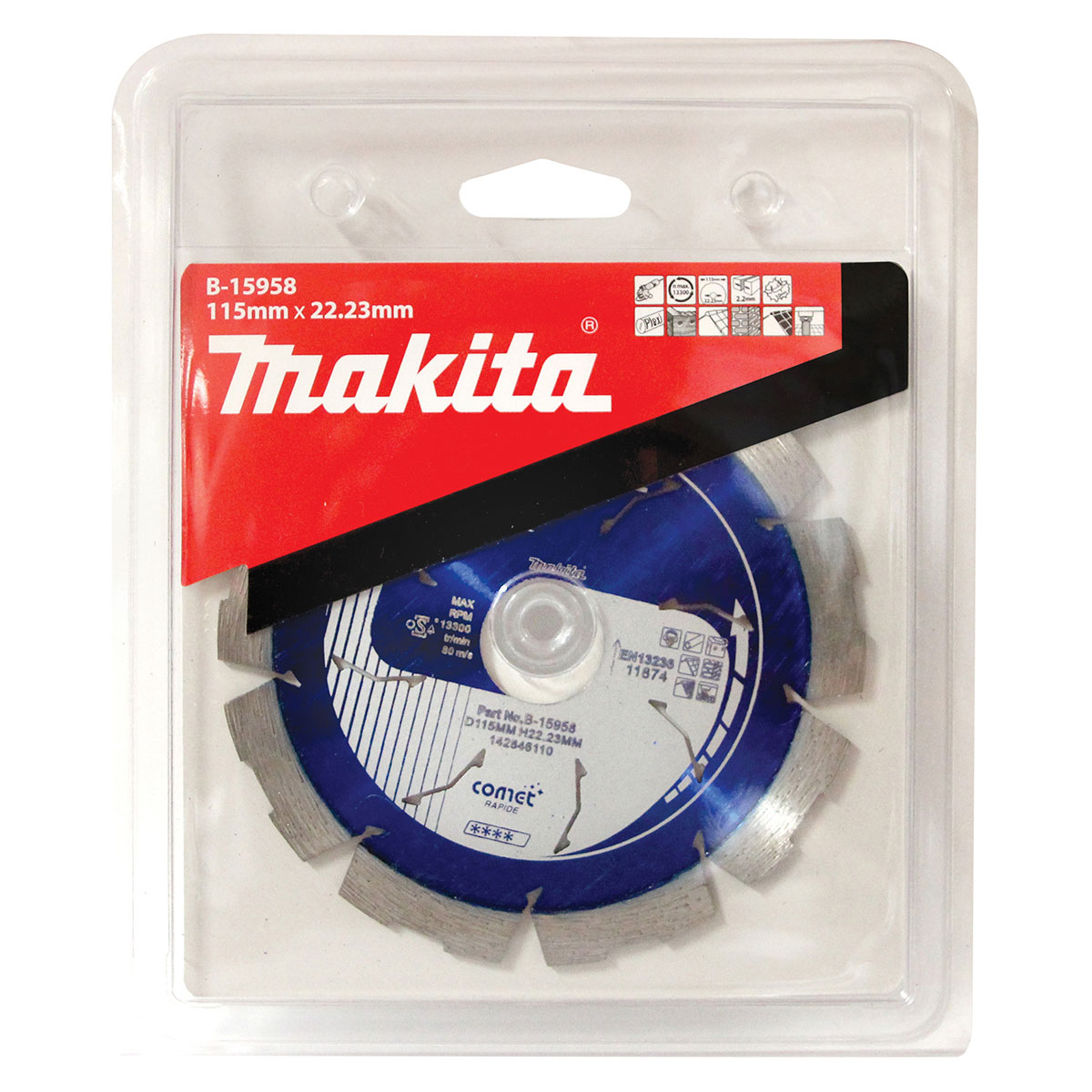 B-15958 - 115mm x 22.23mm Comet Segmented diamond blade