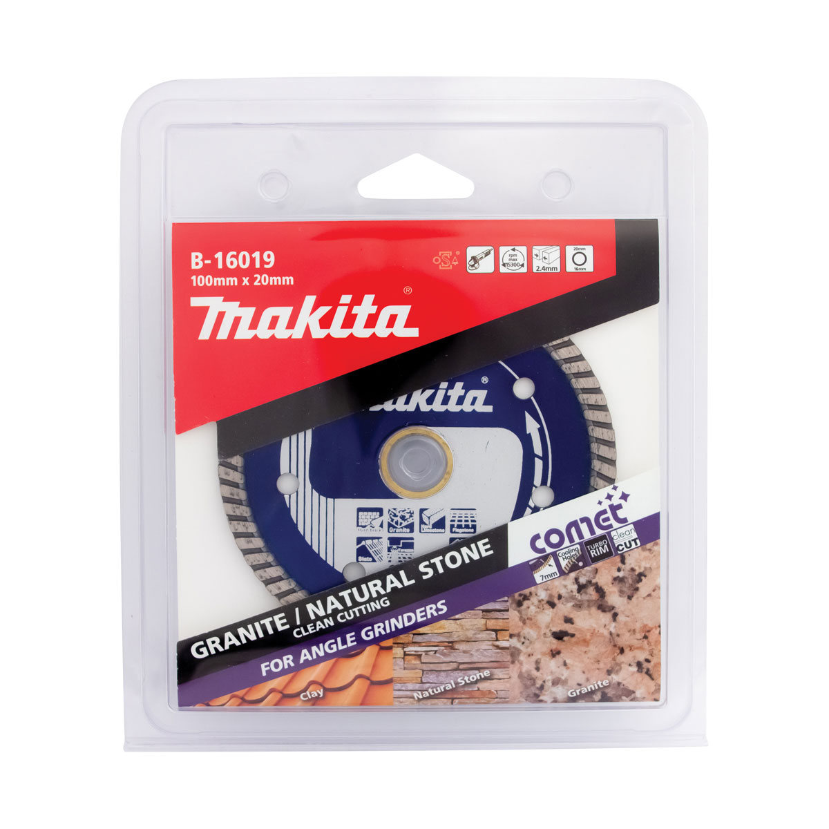 B-16019 - 100mm x 20/15.88mm Comet Turbo Rim diamond blade
