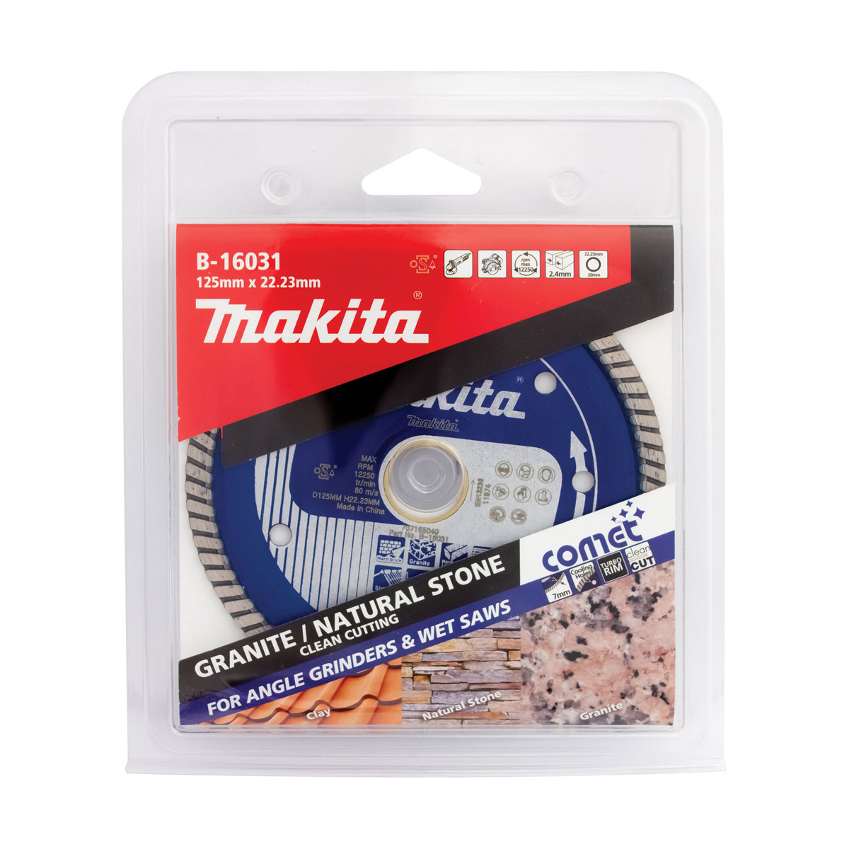 B-16031 - 125mm x 22.23/20mm Comet Turbo Rim diamond blade