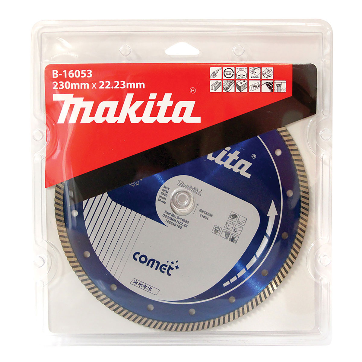 B-16053 - 230mm x 22.23mm Comet Turbo Rim diamond blade