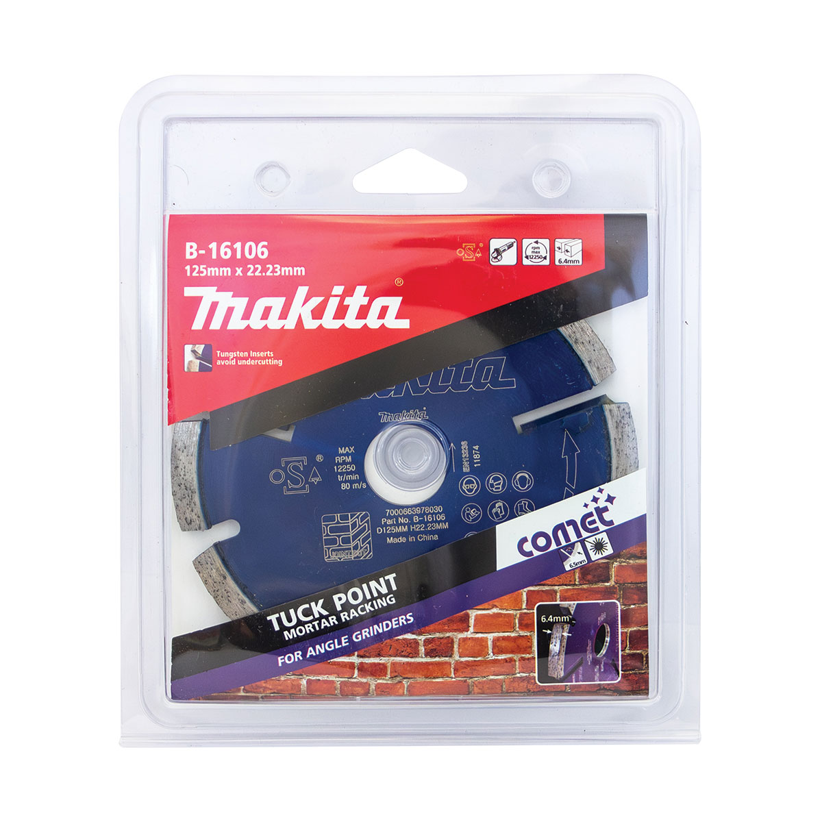 B-16106 - 125mm x 22.23mm Comet Tuck Point diamond blade