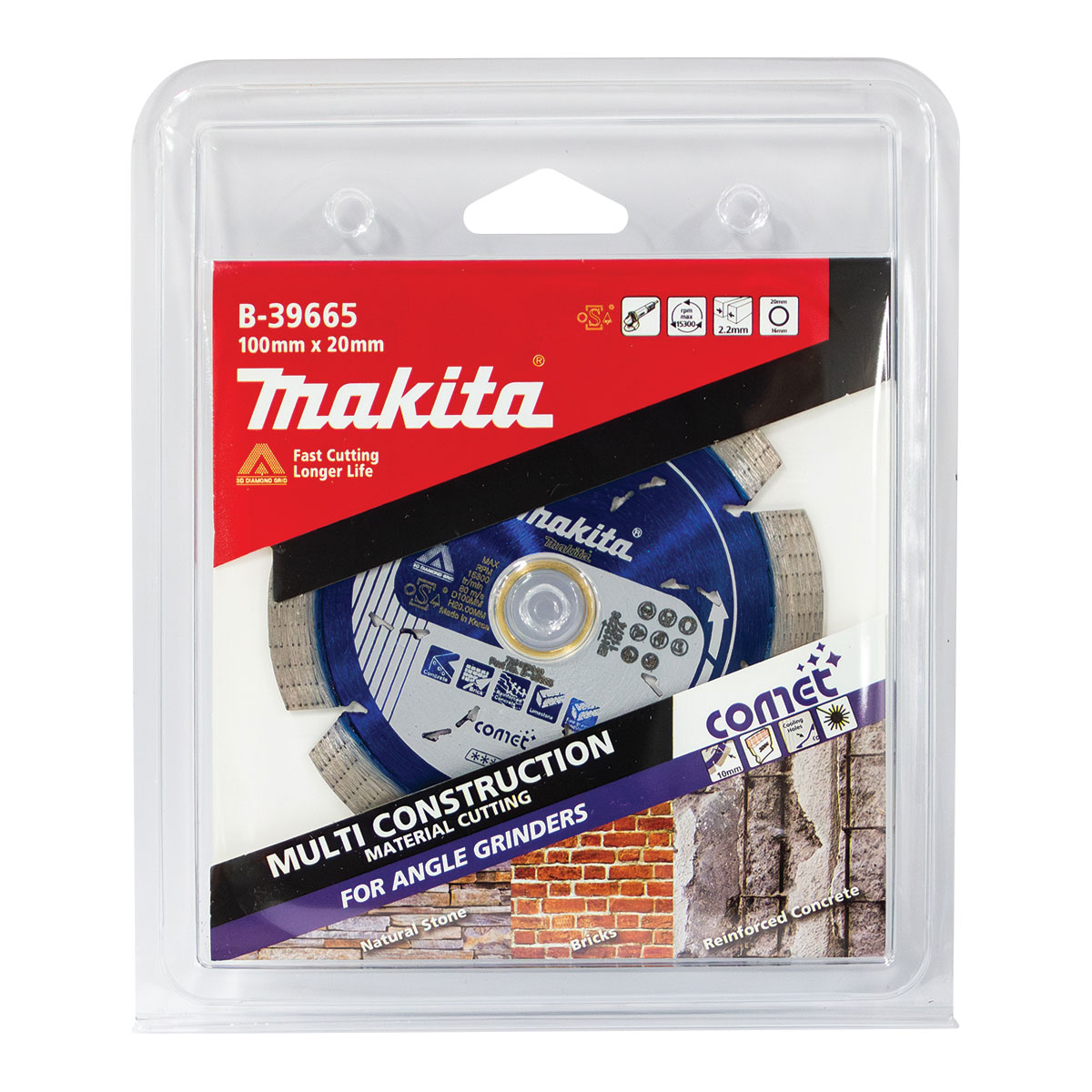 B-39665 - 100mm x 20/15.88mm Comet Segmented diamond blade