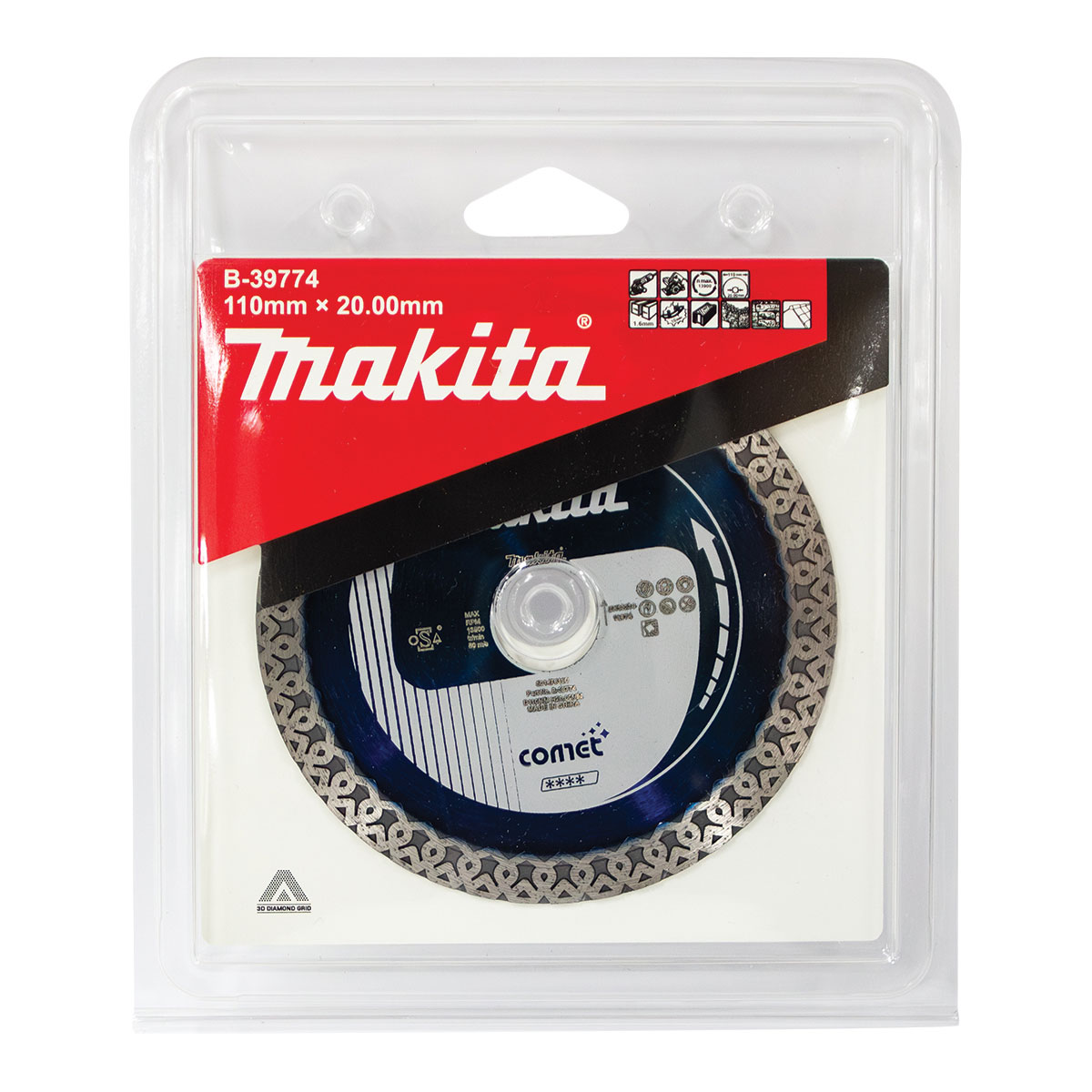 B-39774 - 110mm x 20mm Comet Ultra-Thin Continuous Rim diamond blade