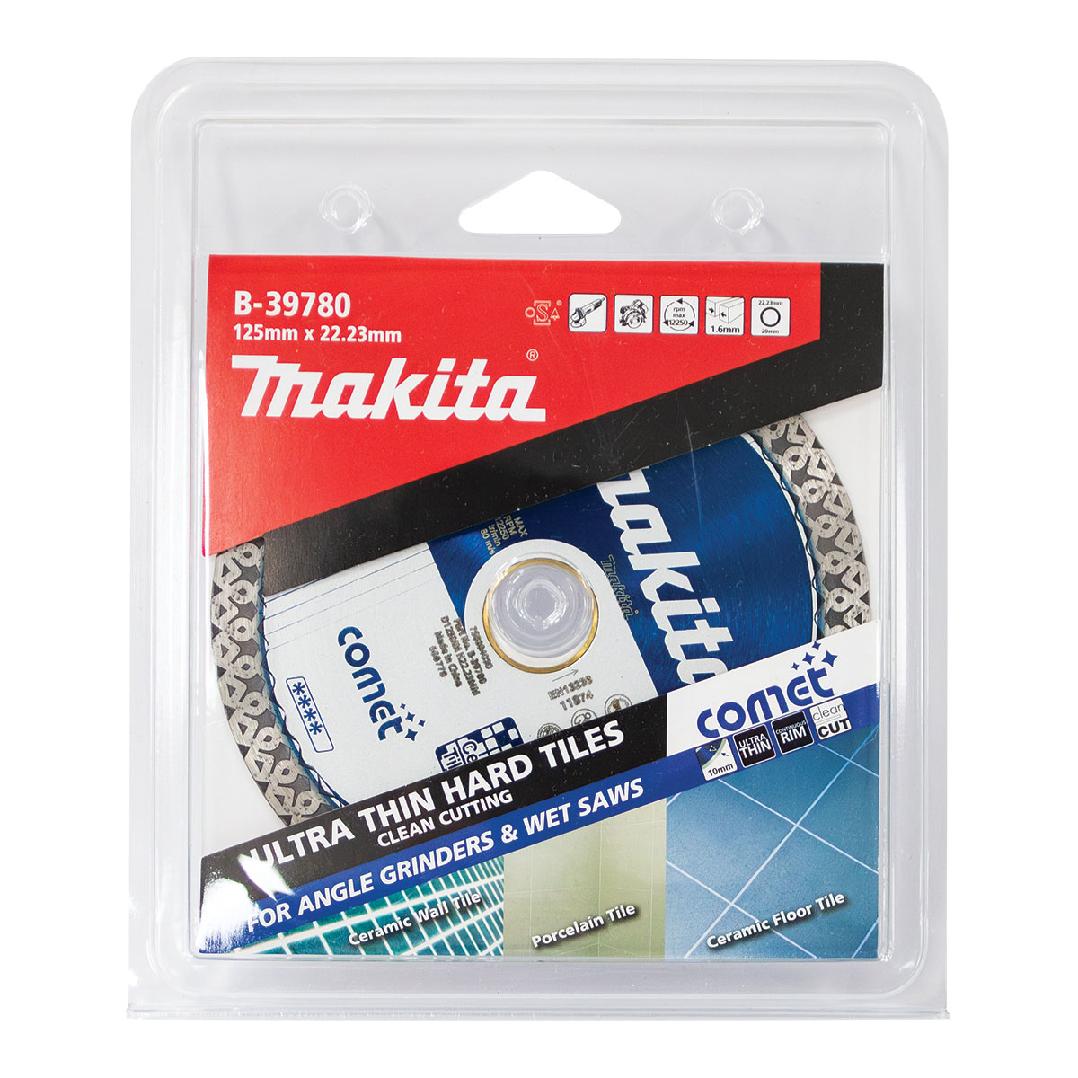 B-39780 - 125mm x 22.23/20mm Comet Ultra-Thin Continuous Rim diamond blade