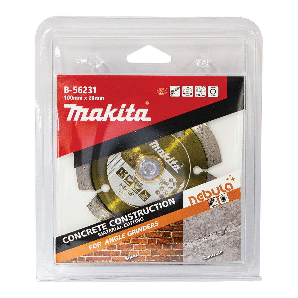 B-56231 - 100mm x 20/15.88mm Nebula Segmented diamond blade