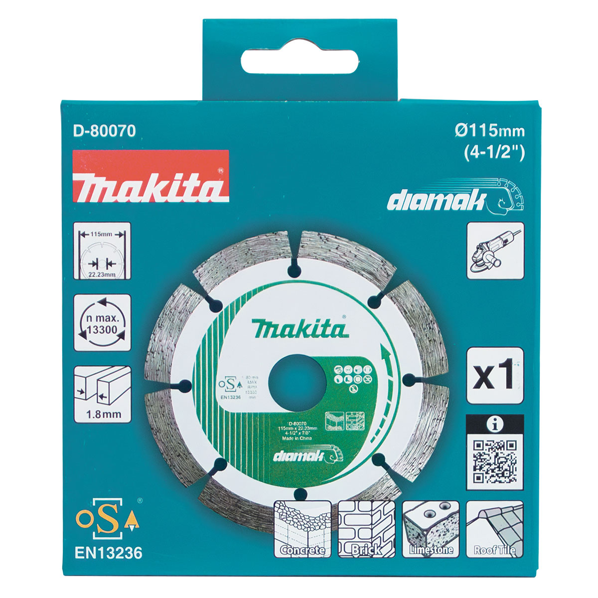 D-80070 - 115mm x 22.23mm Diamak Segmented diamond blade