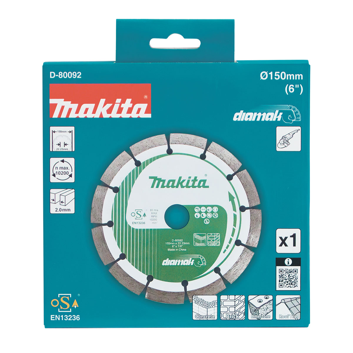 D-80092 - 150mm x 22.23mm Diamak Segmented diamond blade