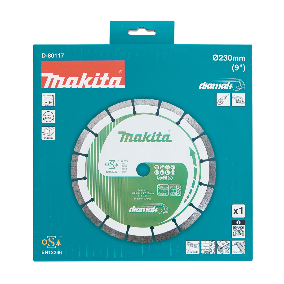 D-80117 - 230mm x 22.23mm Diamak Segmented diamond blade