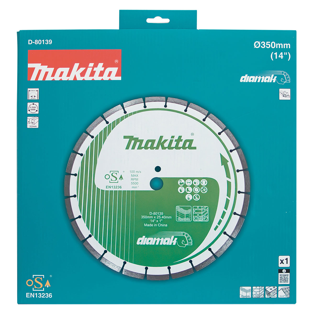 D-80139 - 350mm x 25.4mm Diamak Segmented diamond blade