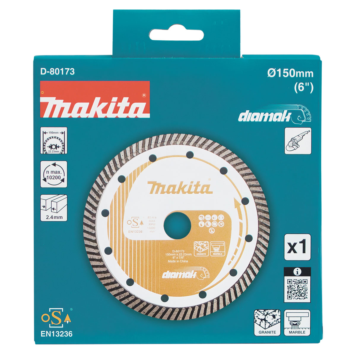 D-80173 - 150mm x 22.23mm Diamak Turbo diamond blade