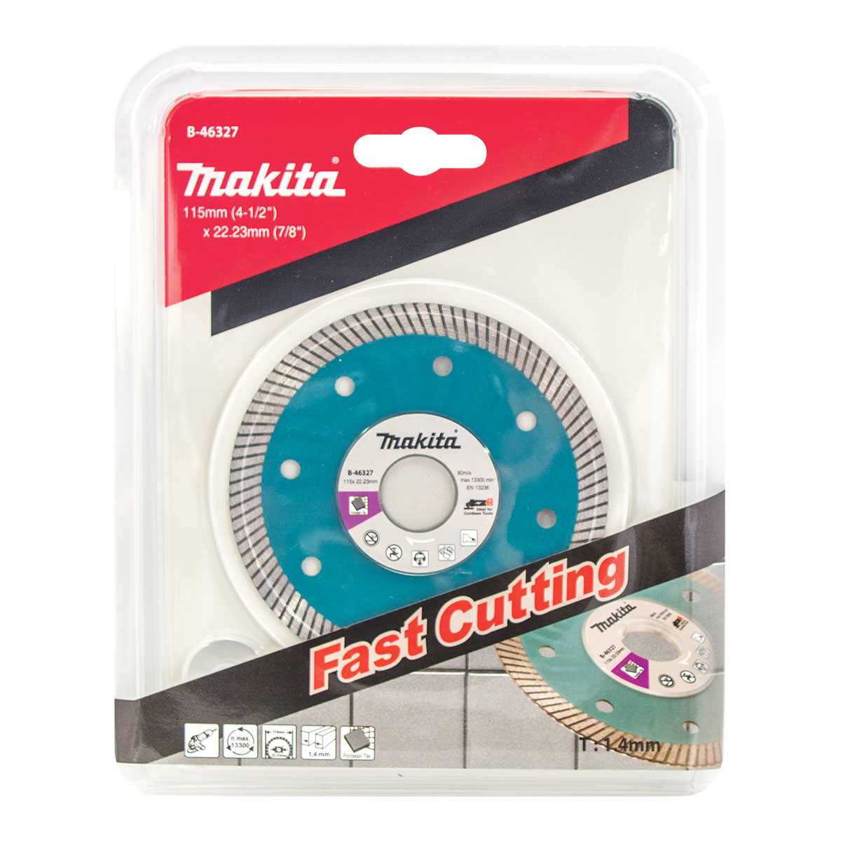 B-46327 - 115mm x 22.23mm Ultra-Thin Turbo Rim diamond blade