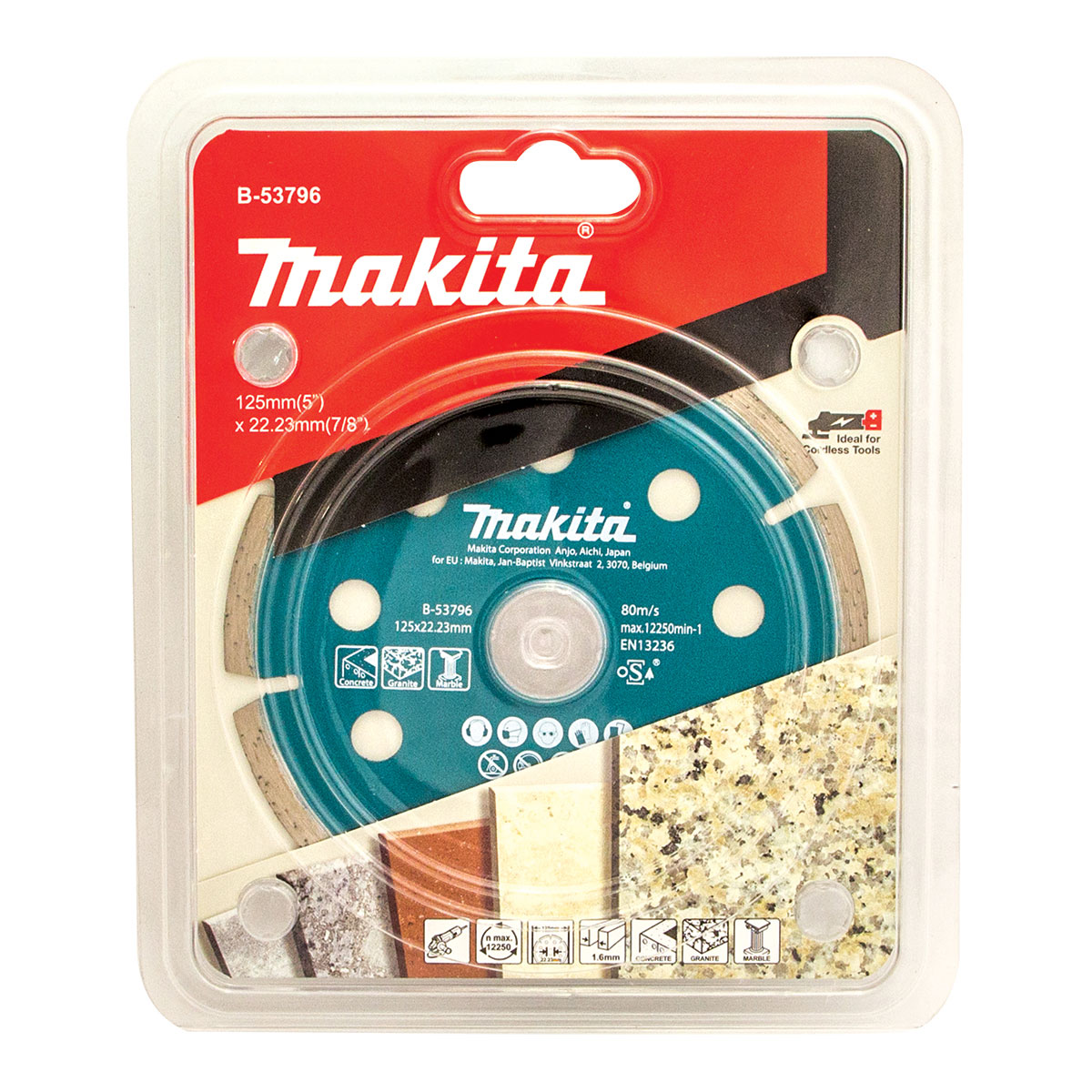 B-53796 - 125mm x 22.23mm Thin Segmented diamond blade