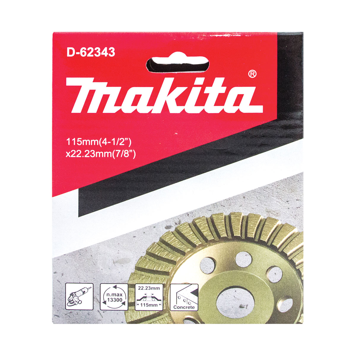 D-62343 - 115mm x 22.23mm Offset Diamond - Turbo Fine