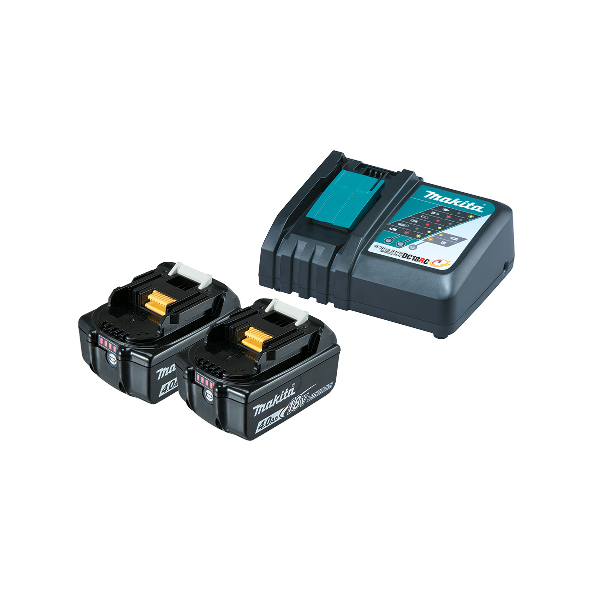 198497-6-Single Port Rapid Battery Charger with 2 x 4.0Ah fuel gauge battery