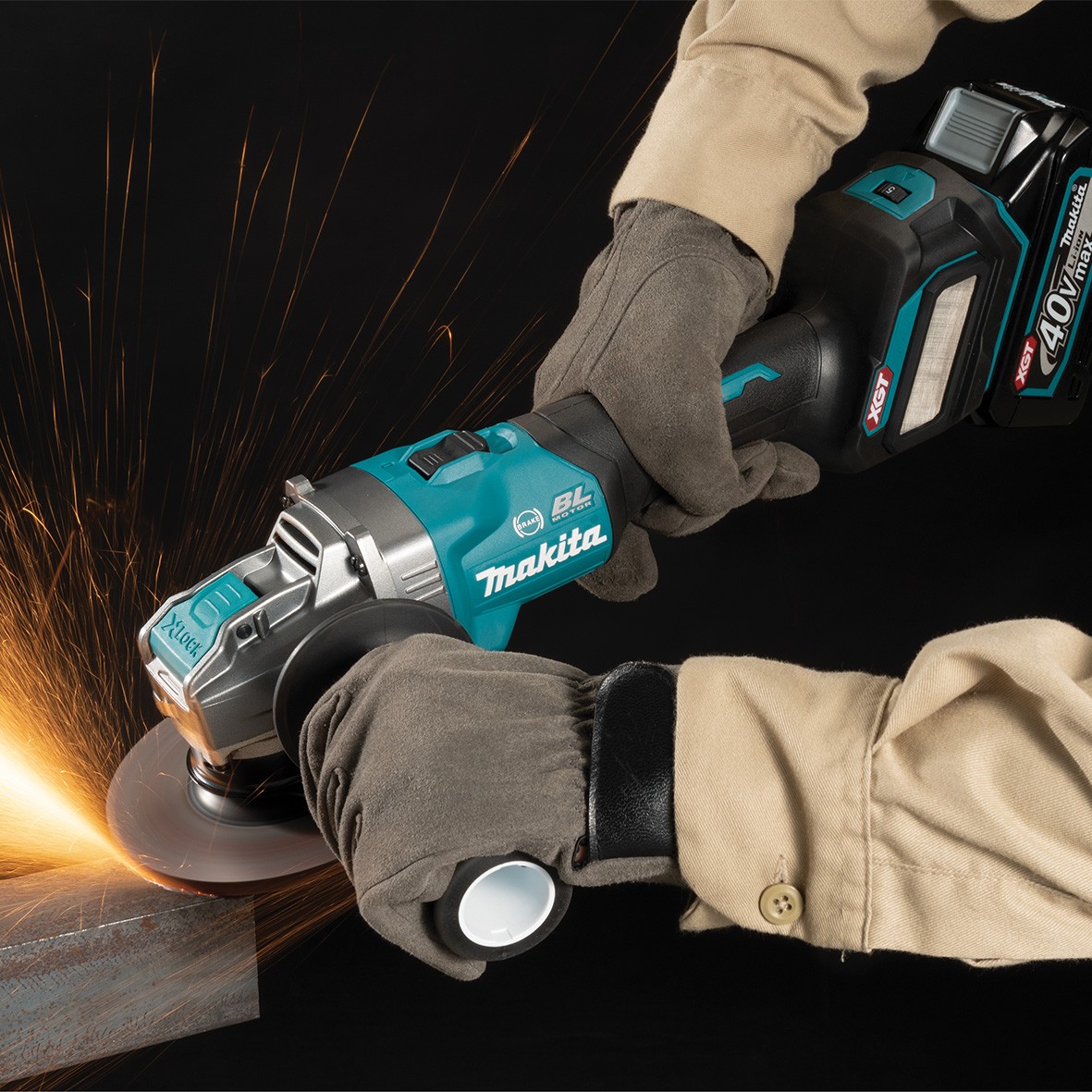 GA041GM202- 40V Max Brushless X-Lock 125mm (5")  Slide Switch Angle Grinder Kit