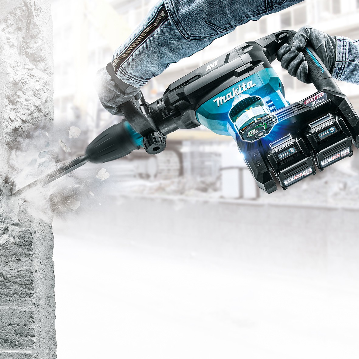 HM002GT201- 80V Max (40Vx2) Brushless SDS Max Demolition Hammer Kit