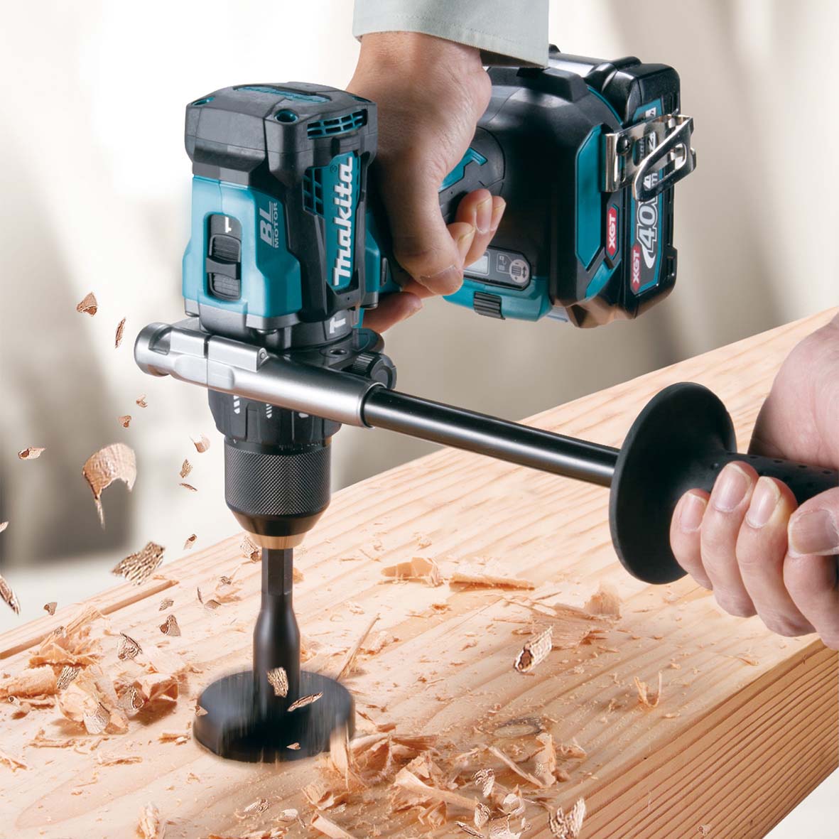 HP001GM201-40V Max Brushless Hammer Driver Drill Kit