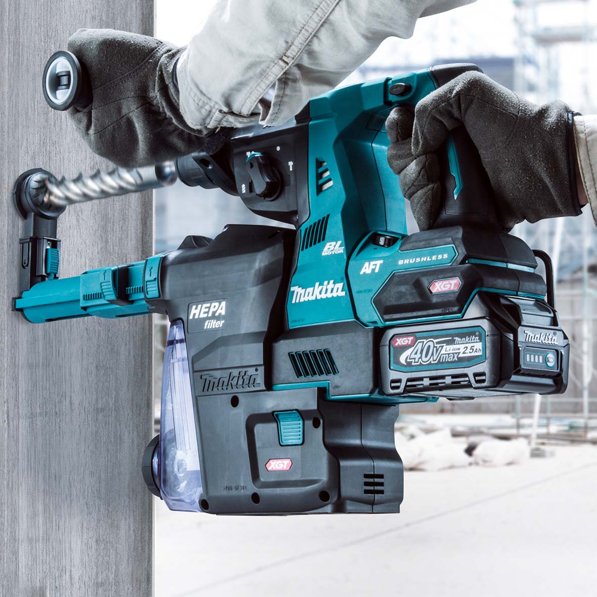 HR001GM201-40V Max Brushless AWS* 28mm  Rotary Hammer Kit