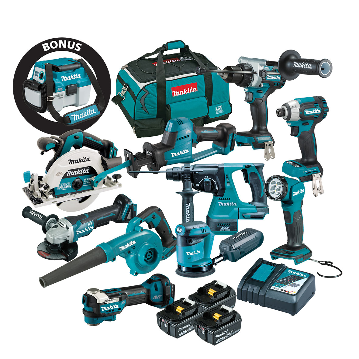 DLX1067TX1 - 18V Brushless 10 Piece Kit