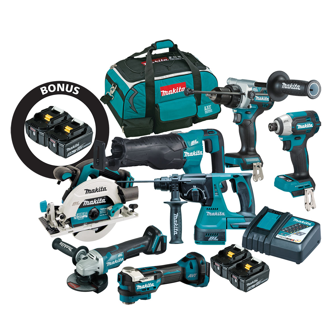 DLX7036GX1 - 18V Brushless 7 Piece Kit
