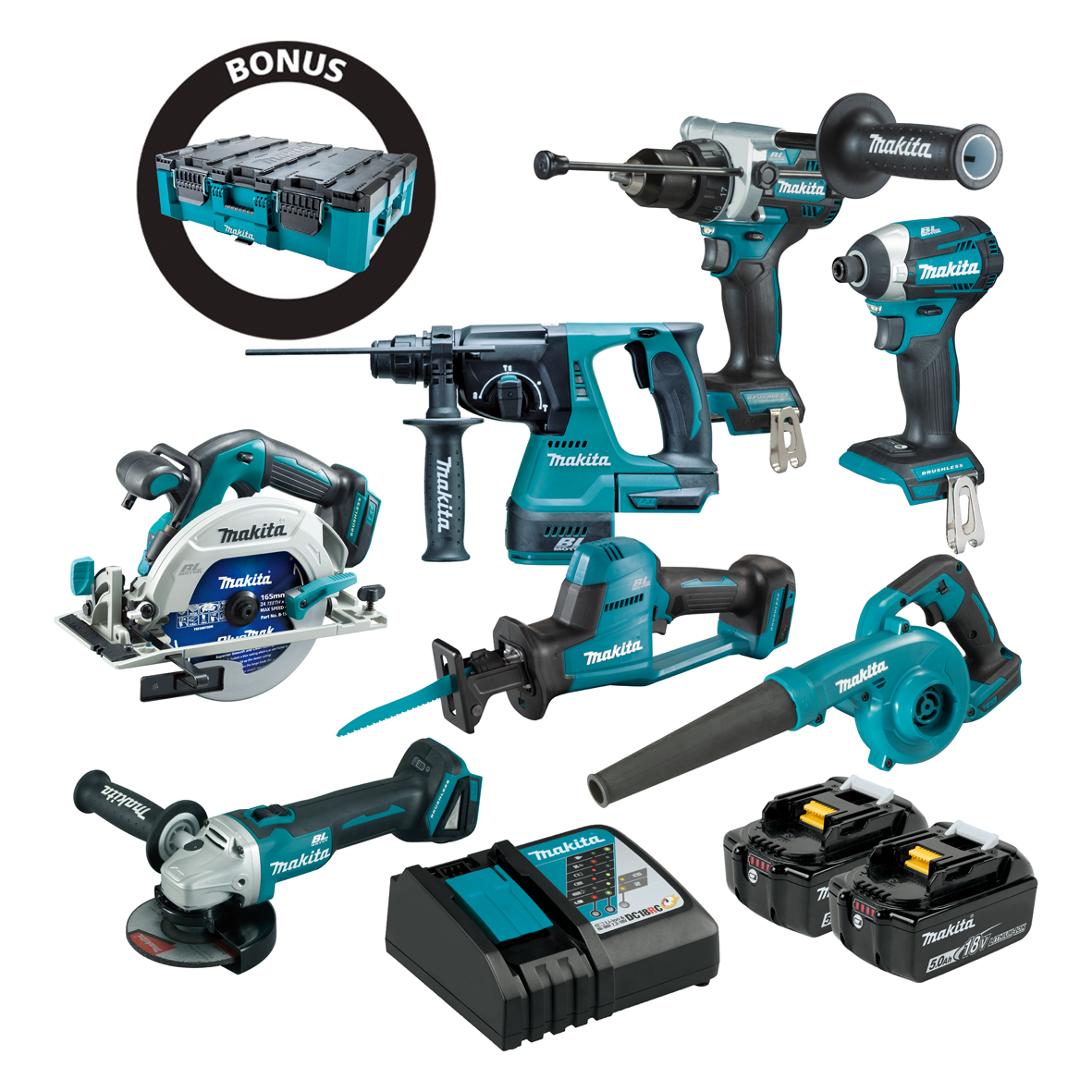 DLX7034T - 18V Brushless 7 Piece Combo Kit