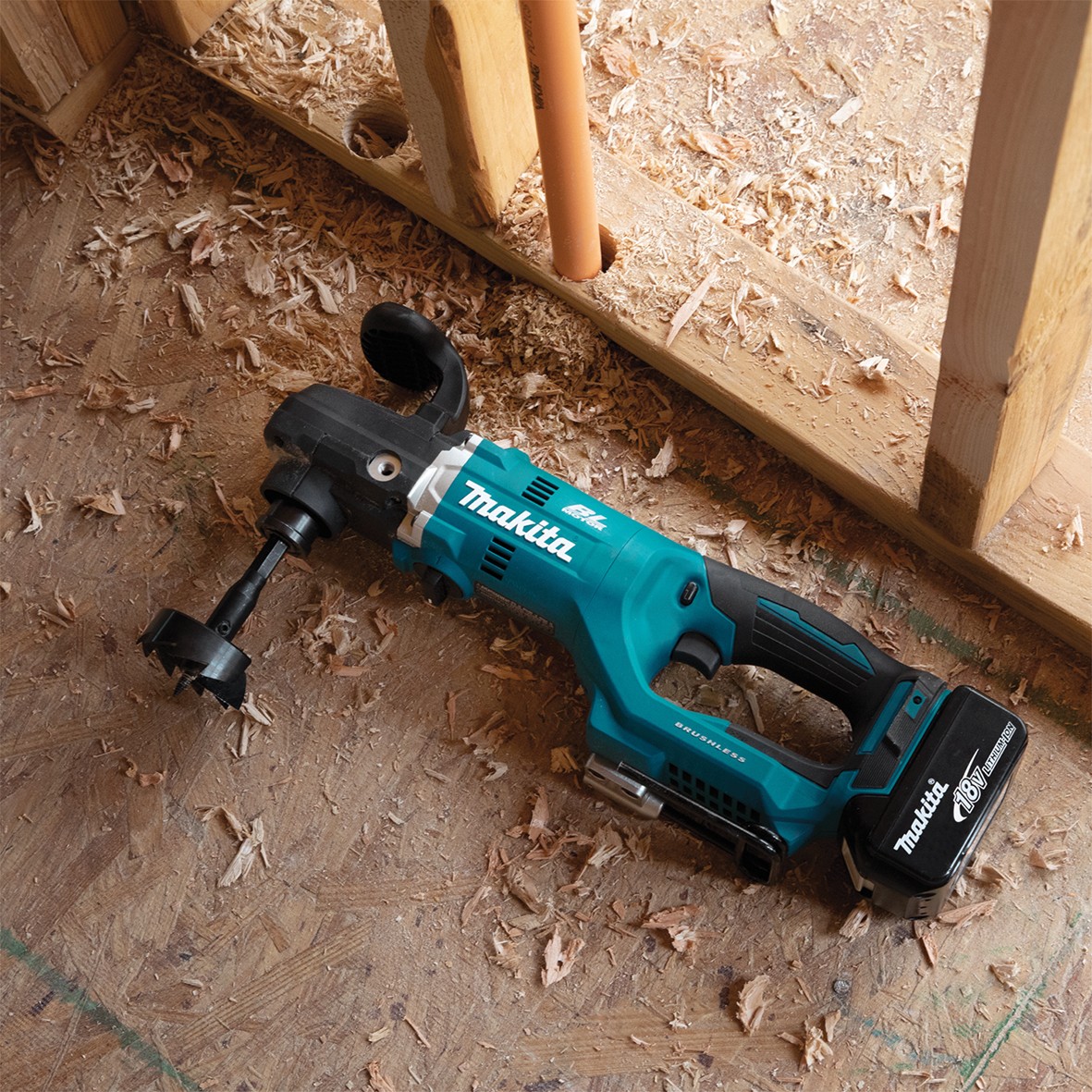 DDA451Z- 18V Brushless 7/16” Hex Chuck Angle Drill