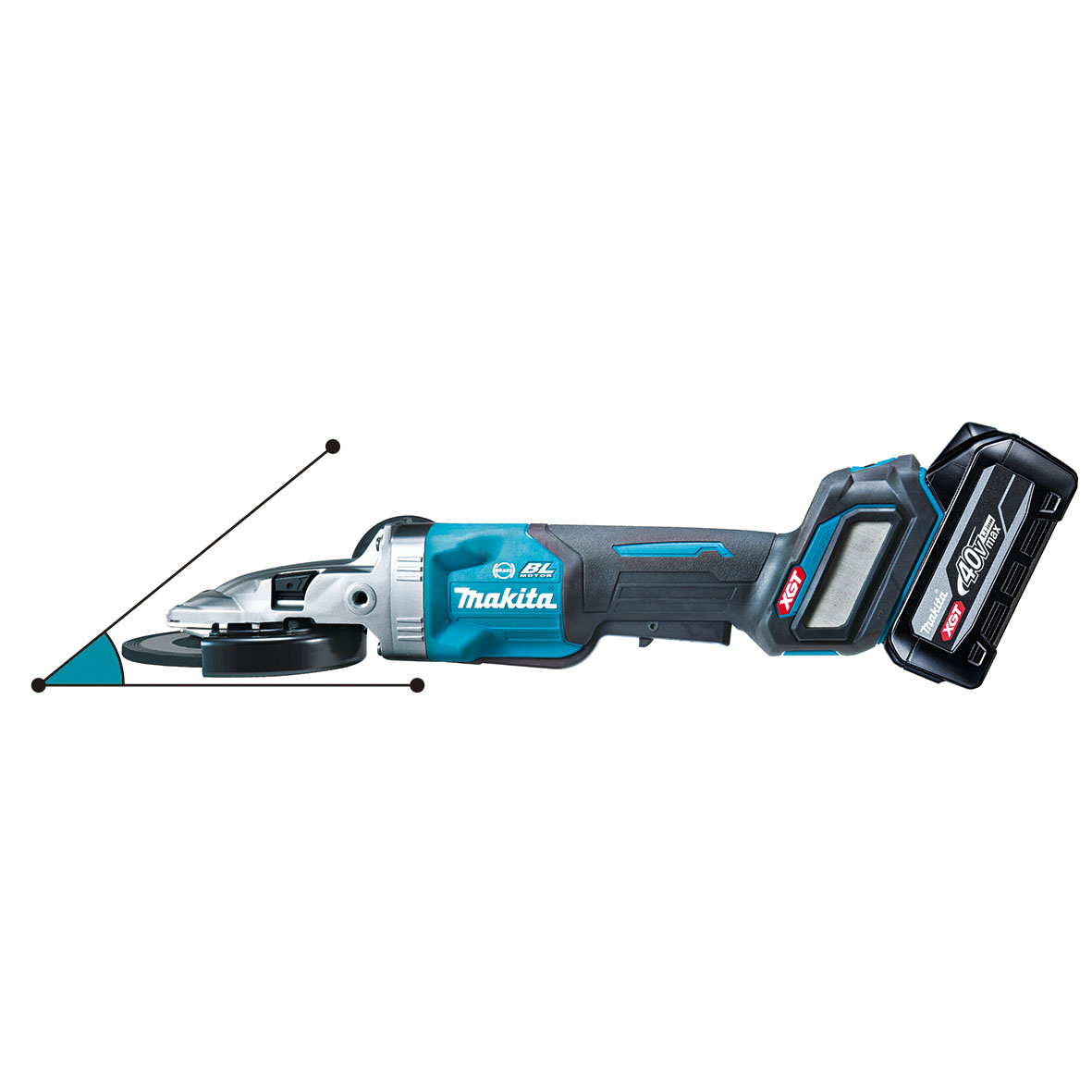 GA056GZ - 40V Max Brushless 125mm (5") Flat Head Paddle Switch Angle Grinder